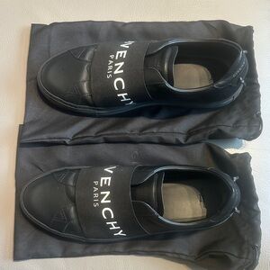 Givenchy Men's Black Logo Slip-On Sneakers
